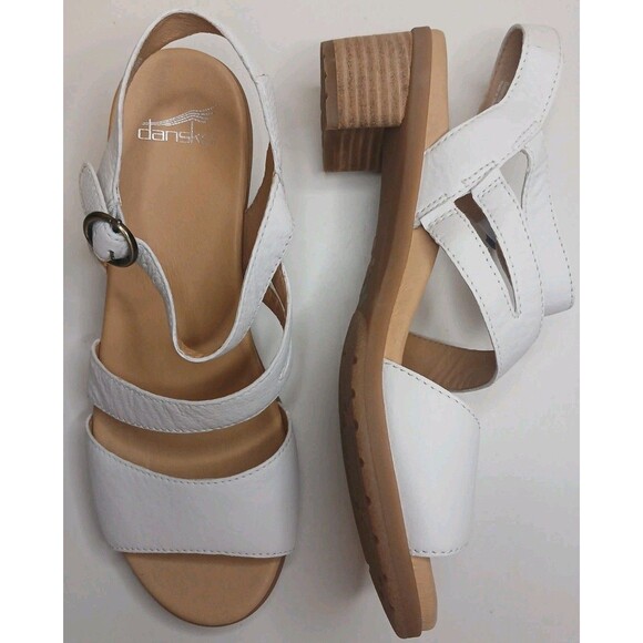 Dansko Shoes - DANSKO Sandal Sz 10.5 Tansy Strappy White Nappa Leather Comfort Memory Foam $149